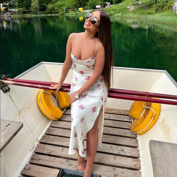 ZARA SATIN EFFECT PRINT DRESS - Picture 4 of 14